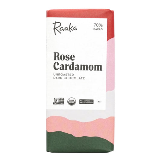 Raaka 70% Dark Vegan Rose Cardamom