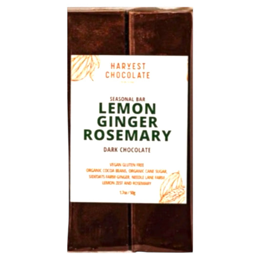 Harvest Craft Chocolate Lemon Ginger Rosemary Dark Chocolate