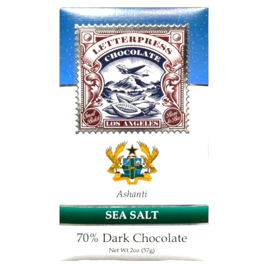 Letterpress 70% dark Sea Salt, Ghana