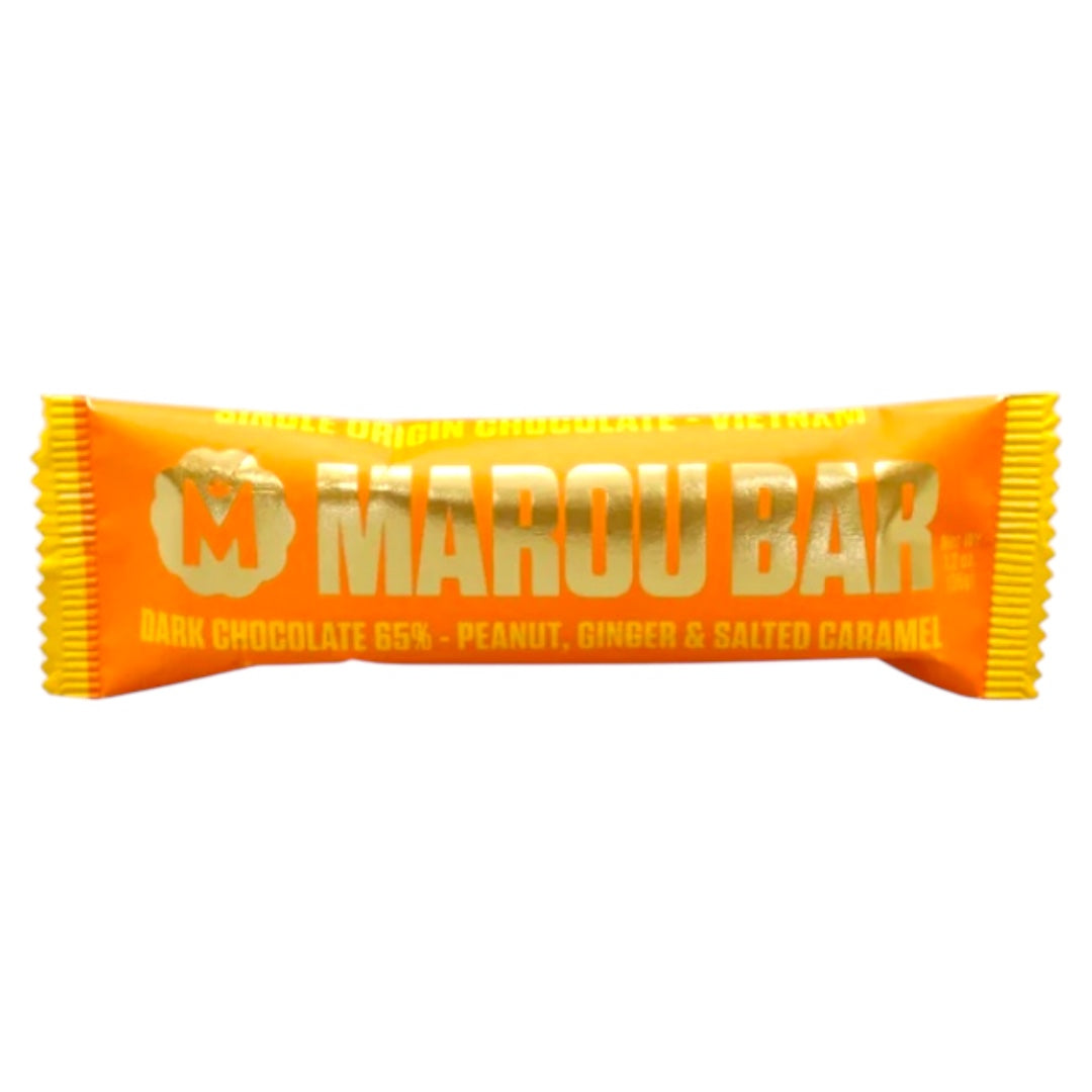Marou snack bar: peanuts Ginger & Salted Caramel 65%