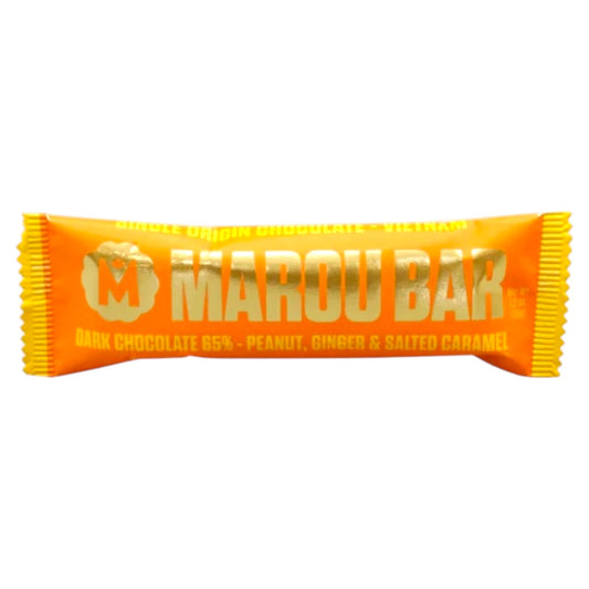 Marou snack bar: peanuts Ginger & Salted Caramel 65%