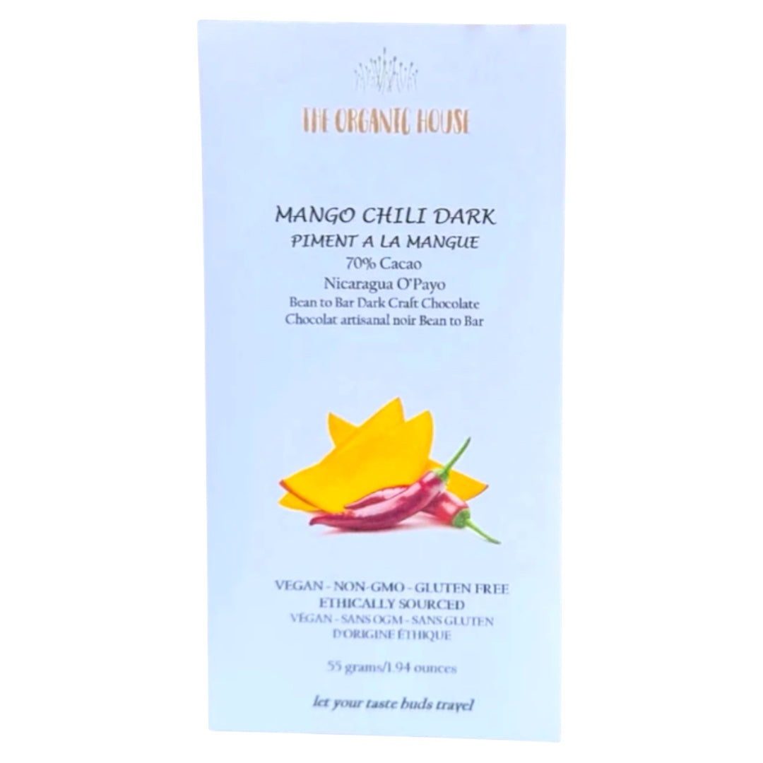 Organic House Mango Chili Dark 70% Cacao Nicaragua O'payo
