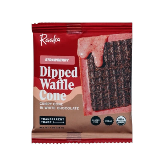 Raaka Strawberry Dipped Waffle Cone