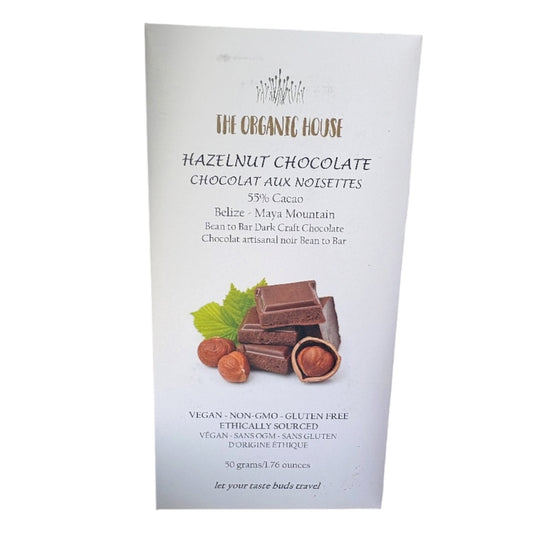 Organic House Hazelnut 55% Dark Chocolate
