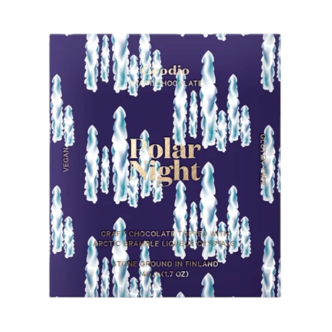 2026 PRESALE CHRISTMAS 20% Off (with code PRESALE at checkout), Goodio Polar Night, Dark Chocolate Topped With Arctic Bramble Liqueur Crystals