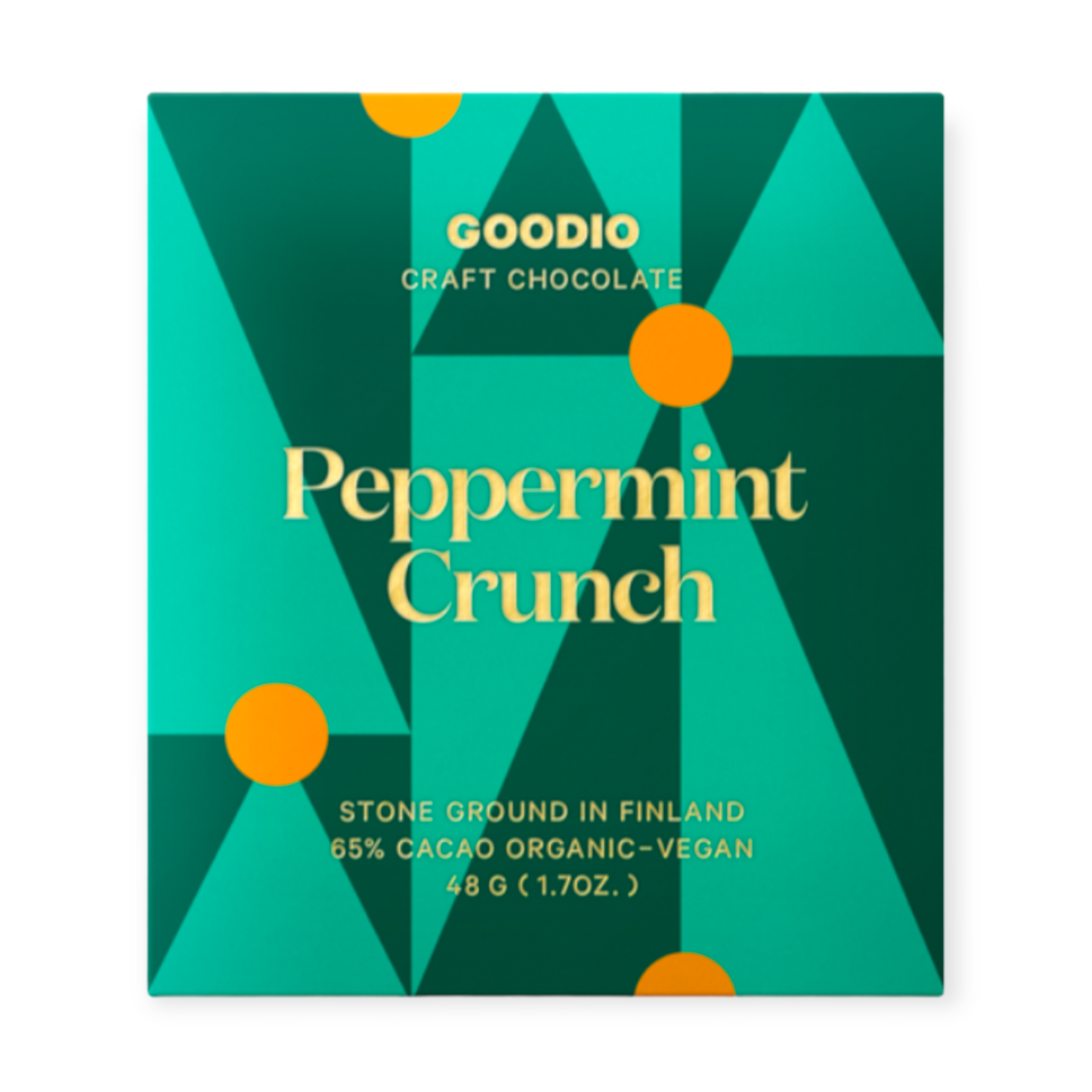 Goodio 65% peppermint crunch dark chocolate VEGAN