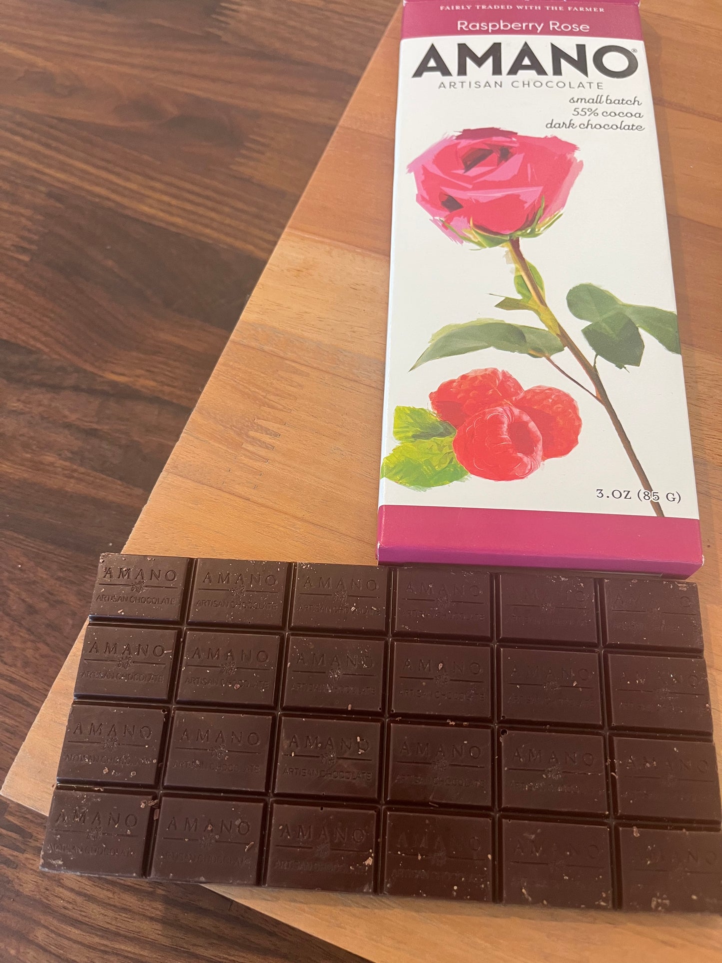 Amano Raspberry Rose 55% dark chocolate