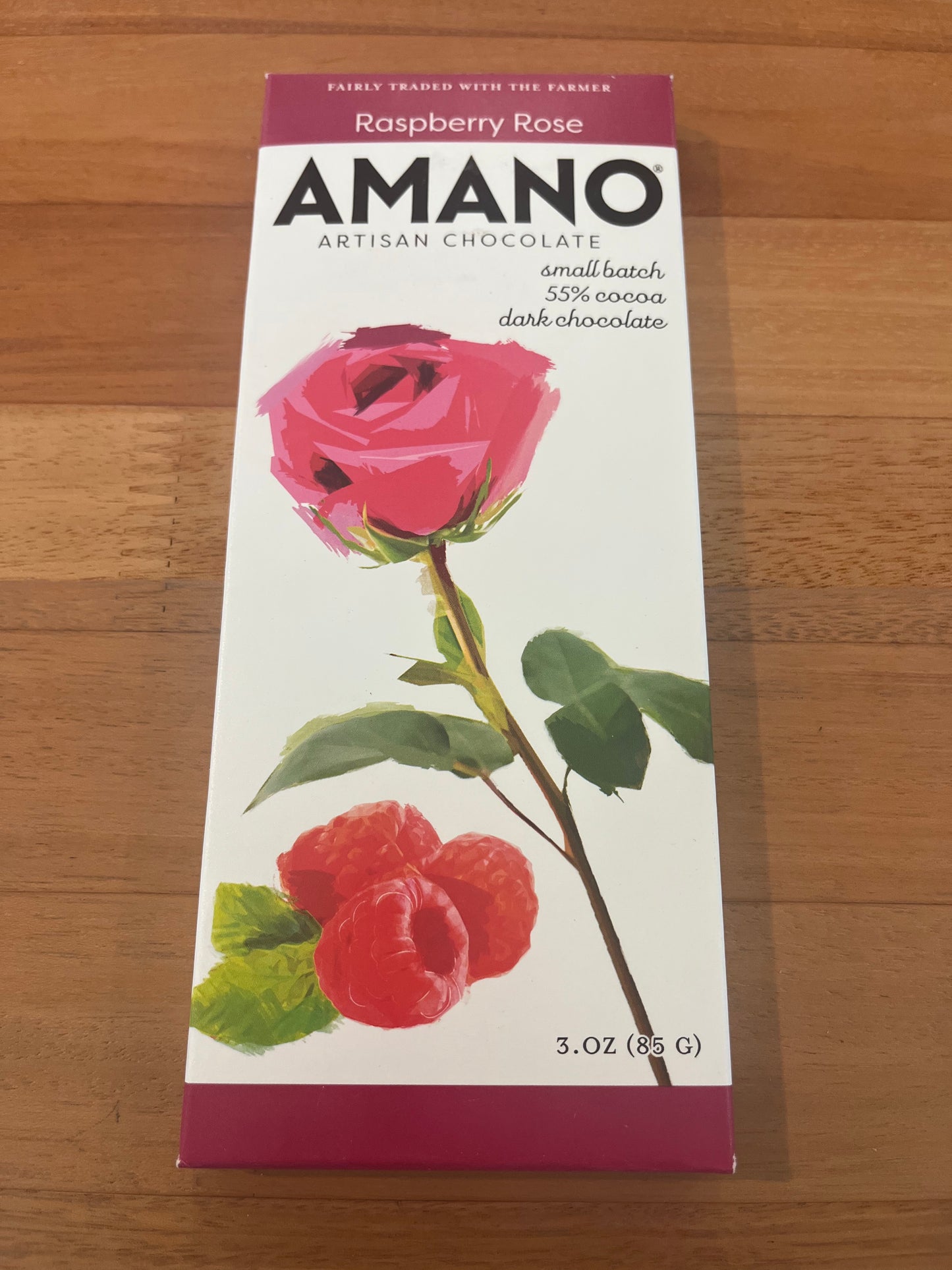 Amano Raspberry Rose 55% dark chocolate