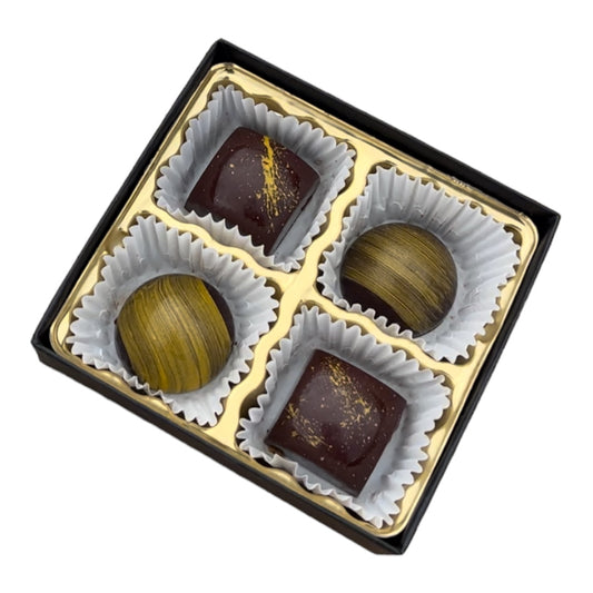 2024 NEW Rhyme and Reason Chocolate Box: dark chocolate ganache and salted caramel