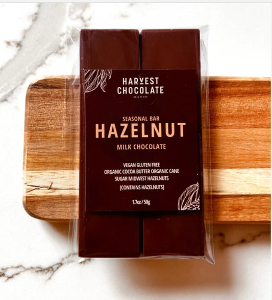 2024 NEW Harvest Craft Chocolate Hazelnut milk chocolate, vegan