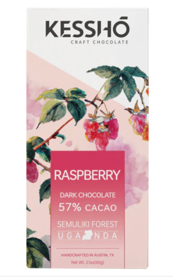 2024 NEW Kessho Craft Chocolate Raspberry 57% Dark, Uganda, Semuliki Forest