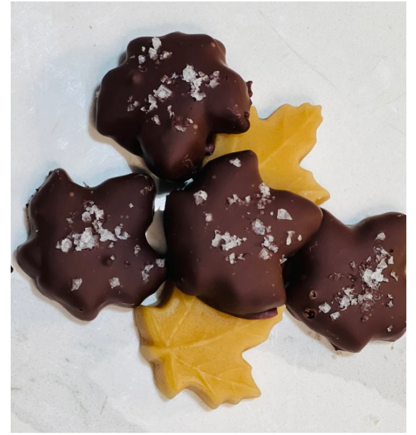 2024 NEW The Organic House 70% Chocolate Covered Maple Candies with sea salt, vegan & gluten free & naturally sweetened