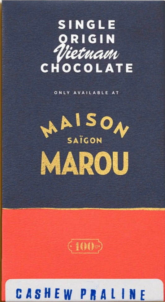 2024 Christmas and Holiday Marou Maison Cashew Praline 65% Dark Chocolate Bar