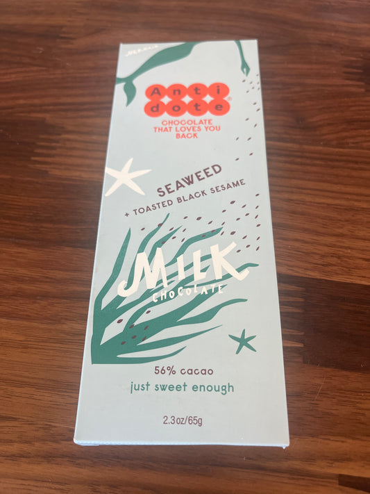Antidote Chocolate 56% dark milk seaweed + toasted black sesame