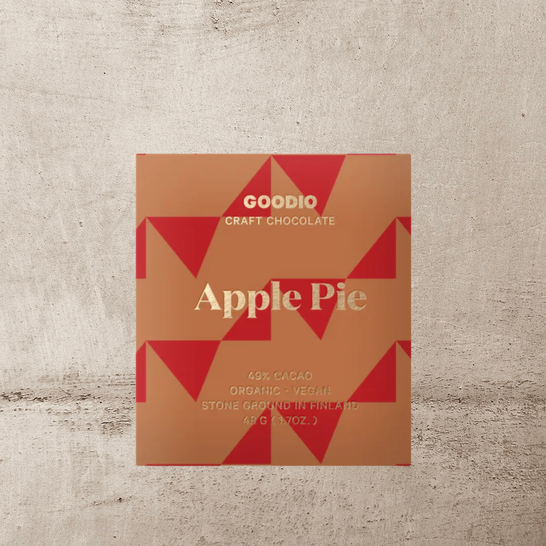 Goodio HOLIDAY 49% apple pie VEGAN chocolate bar