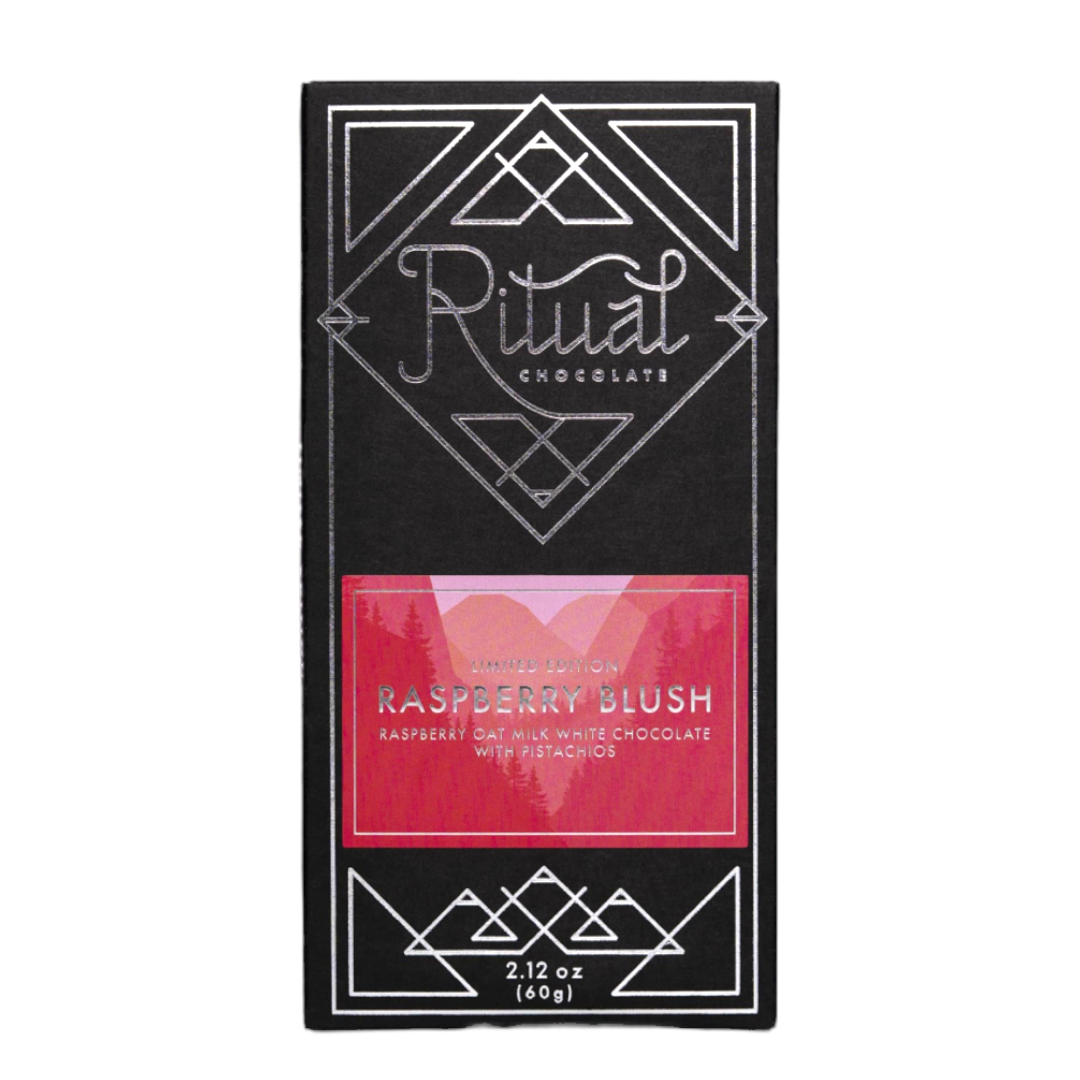 Ritual Raspberry Blush Vegan LIMITED EDITION white chocolate with pistachios